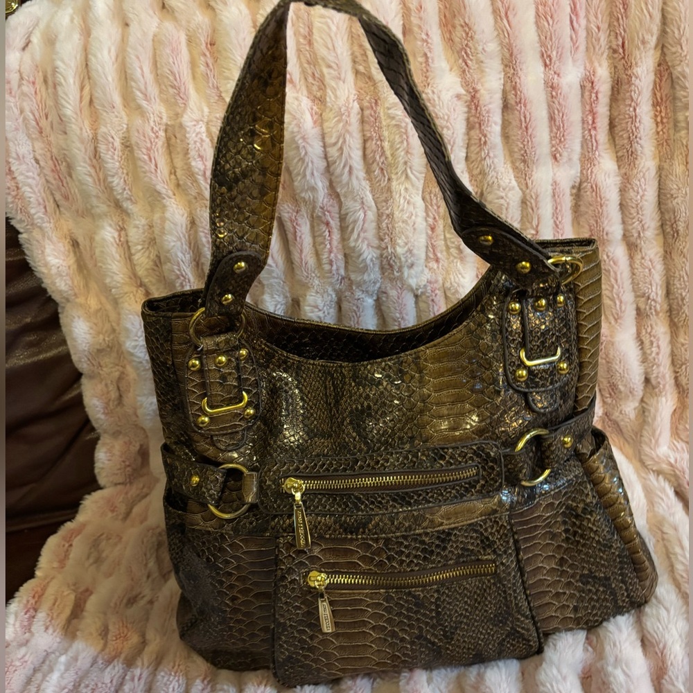 Vecceli Italy Python Embossed Tote - image 2